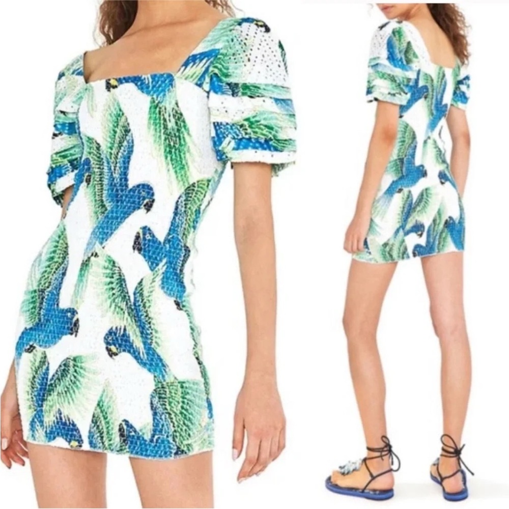 FARM Rio Vibrant Araras Mini Dress NWT